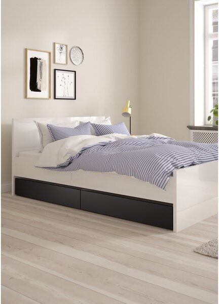 Czarne szuflady pod łóżko zestaw 2 szt. 90x190/140x190 cm Naia – Tvilum