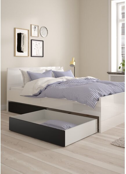 Czarne szuflady pod łóżko zestaw 2 szt. 90x190/140x190 cm Naia – Tvilum