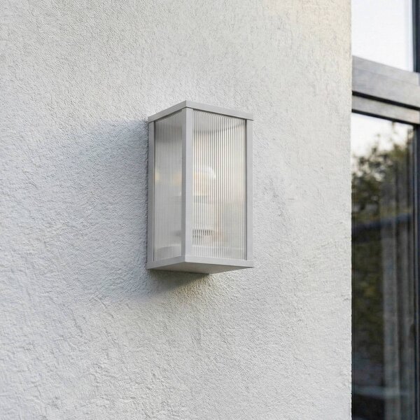 Kinkiet zewnętrzny Peldar Lindby, możliwość ściemniania, aluminiowy / szary / cynkowy, aluminium, nowoczesny