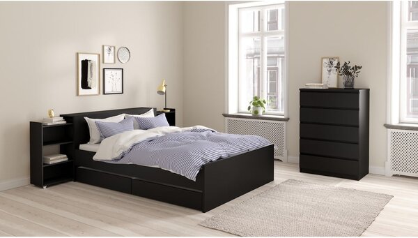 Czarne szuflady pod łóżko zestaw 2 szt. 90x190/140x190 cm Naia – Tvilum
