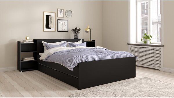 Czarne szuflady pod łóżko zestaw 2 szt. 90x190/140x190 cm Naia – Tvilum