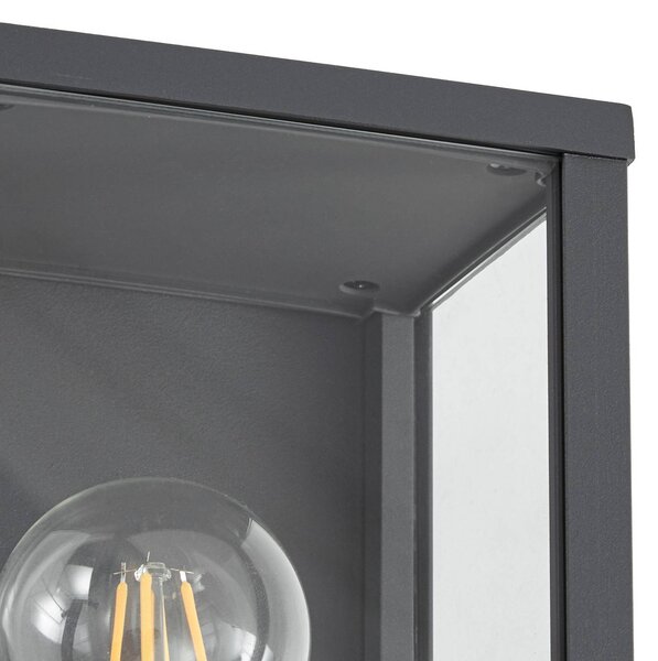 Lampa zewnętrzna z czujnikiem ruchu Peldar Lindby, możliwość ściemniania, czarny, aluminium, nowoczesny