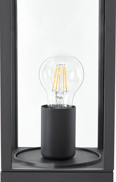 Lindby Słupek oświetleniowy Peldar, antracyt/przezroczysta, 80 cm, czujnik Peldar Lindby, możliwość ściemniania, czarny, aluminium, nowoczesny