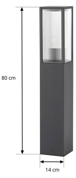 Słupek oświetleniowy Peldar Lindby, możliwość ściemniania, czarny, aluminium, nowoczesny