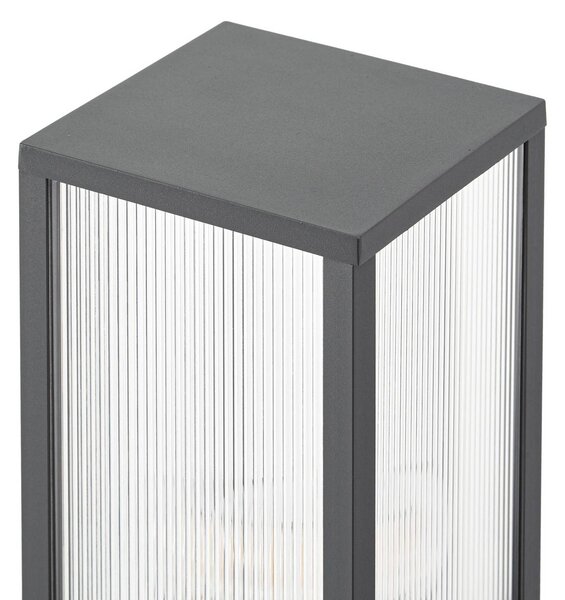 Słupek oświetleniowy Peldar Lindby, możliwość ściemniania, czarny, aluminium, nowoczesny