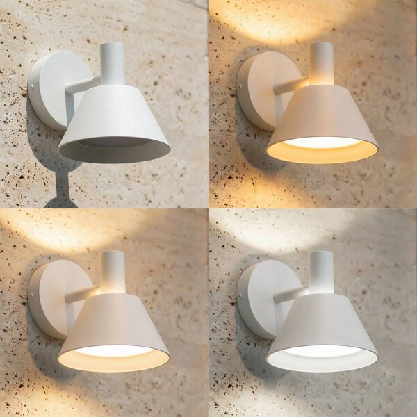 Kinkiet zewnętrzny LED Tabena Lucande, biały / opal, aluminium, nowoczesny