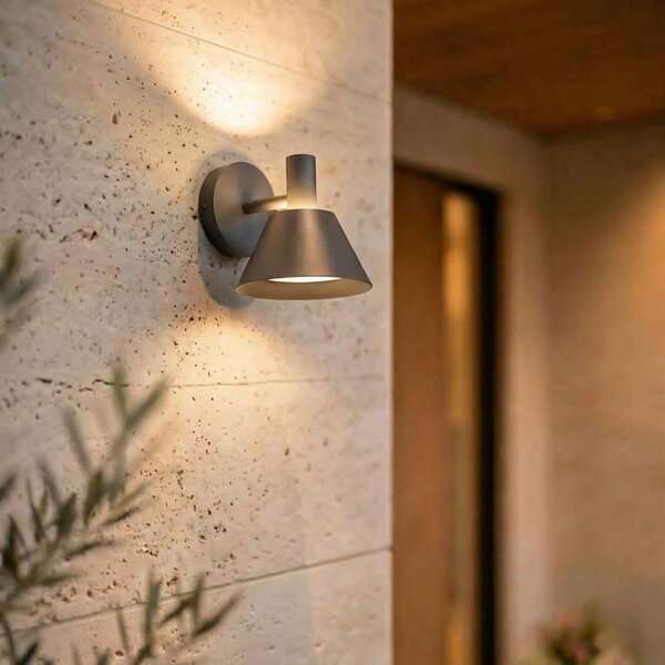 Kinkiet zewnętrzny LED Tabena Lucande, czarny, aluminium, nowoczesny