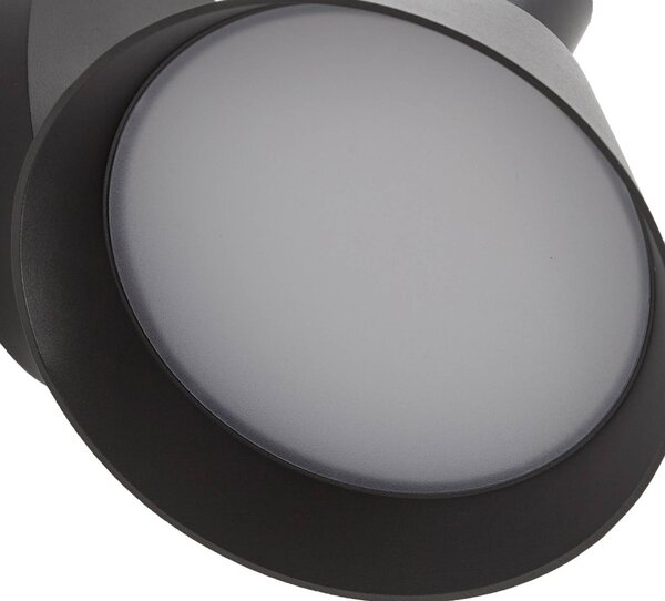 Kinkiet zewnętrzny LED Tabena Lucande, czarny, aluminium, nowoczesny