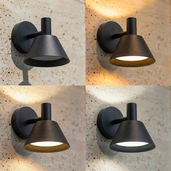 Kinkiet zewnętrzny LED Tabena Lucande, czarny, aluminium, nowoczesny
