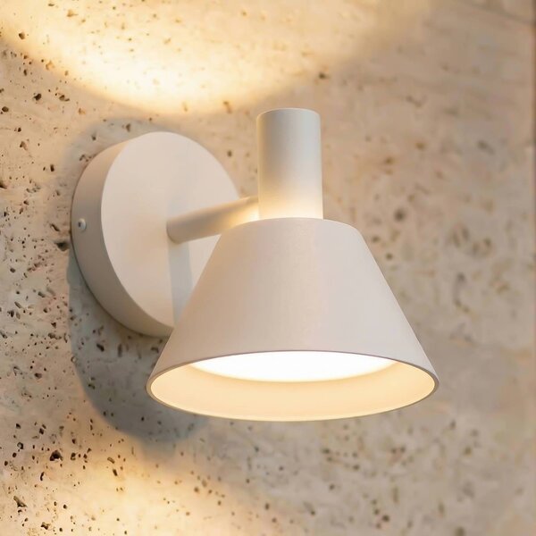 Kinkiet zewnętrzny LED Tabena Lucande, biały / opal, aluminium, nowoczesny