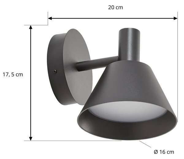 Kinkiet zewnętrzny LED Tabena Lucande, czarny, aluminium, nowoczesny
