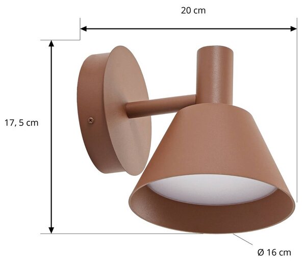 Kinkiet zewnętrzny LED Tabena Lucande, brązowy / rdzawy, aluminium, nowoczesny