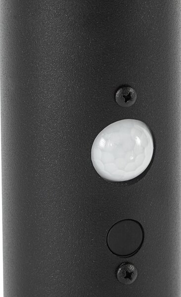Lindby słupek oświetleniowy LED Relto, czujnik, szpikulec do ziemi, 50 cm Relto, czarny, stal szlachetna, nowoczesny