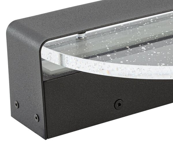 Kinkiet zewnętrzny LED Narkelo Lucande, możliwość ściemniania, czarny, szkło, design