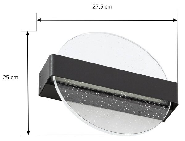 Kinkiet zewnętrzny LED Narkelo Lucande, możliwość ściemniania, czarny, szkło, design