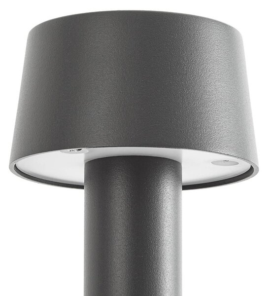 Słupek oświetleniowy LED Tareko Lucande, czarny, aluminium, nowoczesny