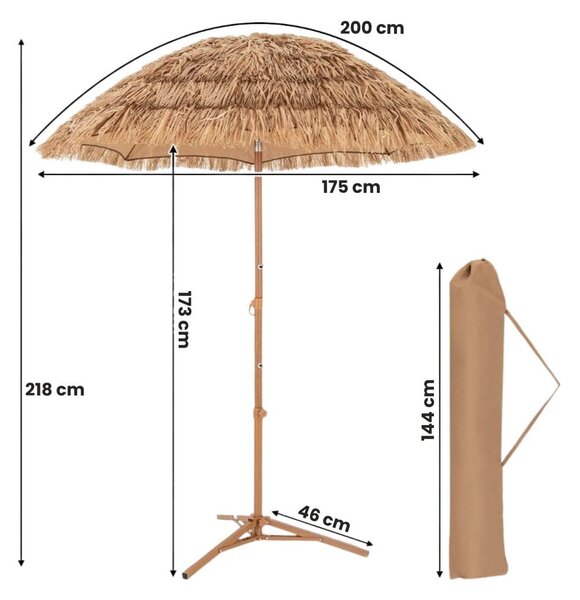 Parasol ogrodowy plażowy w stylu hawajskim