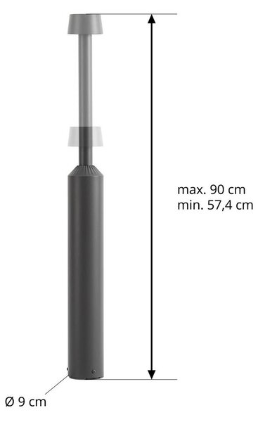 Słupek oświetleniowy LED Tareko Lucande, czarny, aluminium, nowoczesny