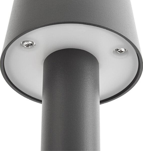 Słupek oświetleniowy LED Tareko Lucande, czarny, aluminium, nowoczesny
