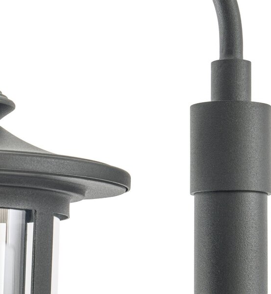 Lampa zewnętrzna Lindby Zayn, czarna, 1-punktowa, wysokość 220 cm, IP65 Zayn Lindby, możliwość ściemniania, czarny, aluminium, antyczny
