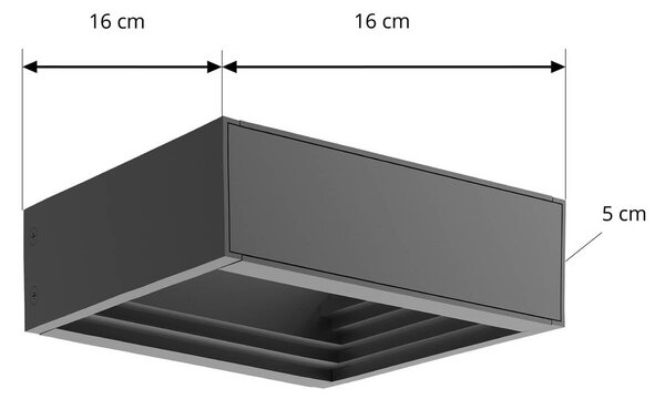 Kinkiet zewnętrzny LED Ashkan Lucande, aluminiowy / szary / cynkowy, metal, nowoczesny