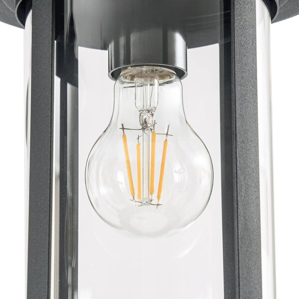Lampa zewnętrzna Lindby Zayn, czarna, 3-punktowa, wysokość 220 cm, IP65 Zayn Lindby, możliwość ściemniania, czarny, aluminium, antyczny