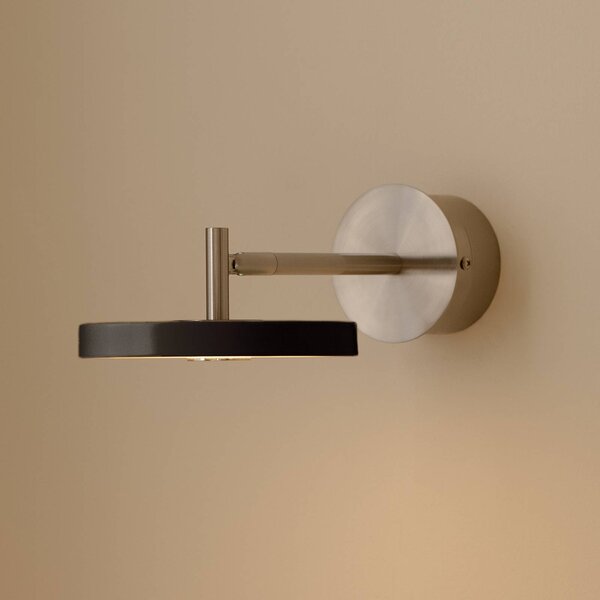 UMAGE Kinkiet designerski Asteria Short, możliwość ściemniania, czarny, sypialnia, metal, design