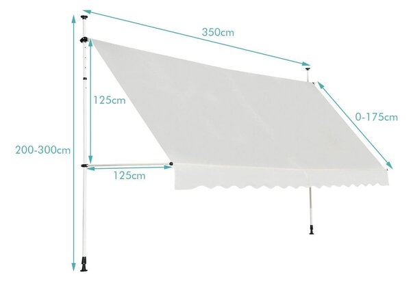 Markiza balkonowa rozporowa 350 x 125cm