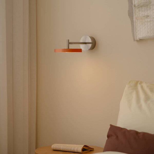 UMAGE Kinkiet designerski Asteria Short, możliwość ściemniania, żółty / pomarańczowy, sypialnia, metal, design
