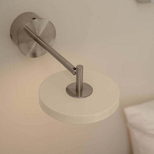 UMAGE Kinkiet designerski Asteria Short, możliwość ściemniania, biały / opal, sypialnia, metal, design