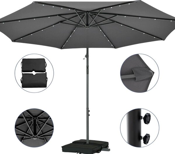 Parasol ogrodowy z oświetleniem LED