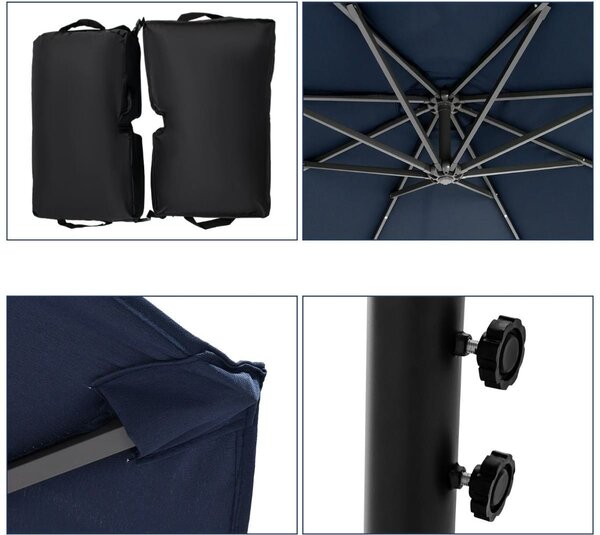 Parasol ogrodowy z oświetleniem LED