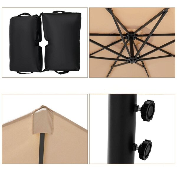 Parasol ogrodowy z oświetleniem LED