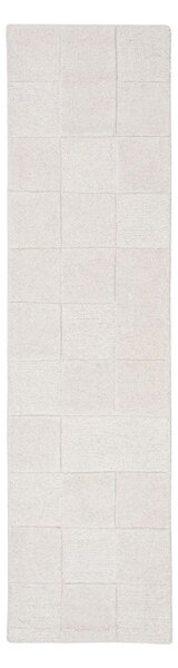 Wełniany chodnik tkany ręcznie w kolorze kości słoniowej 60x230 cm Checkerboard – Flair Rugs