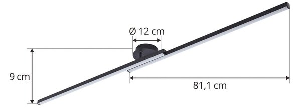 Lampa sufitowa LED Aurendor Lindby, czarny, salon / jadalnia, aluminium, nowoczesny