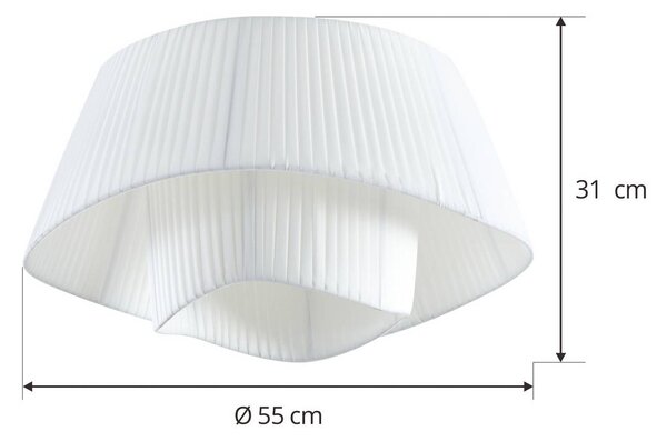 Lampa sufitowa Eryndor Lindby, możliwość ściemniania, biały / opal, salon / jadalnia, tkanina / materiał / jedwab, nowoczesny