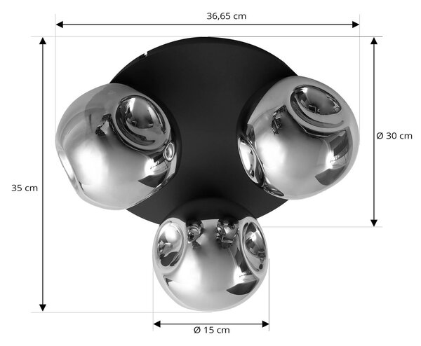 Lindby Lampa sufitowa Valentina, możliwość ściemniania, brązowy / rdzawy, salon / jadalnia, metal, design