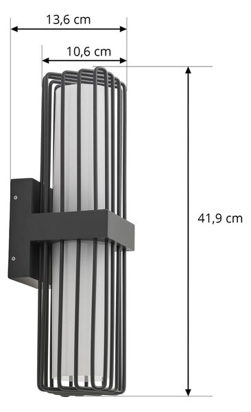 Kinkiet zewnętrzny Chandan Lucande, możliwość ściemniania, czarny, aluminium, nowoczesny