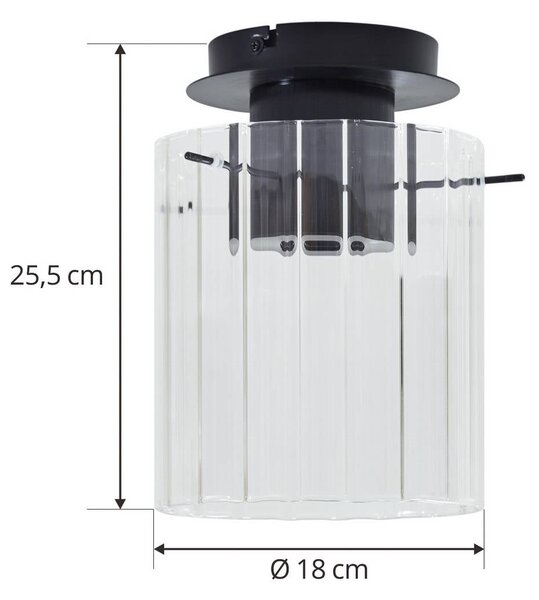 Lampa sufitowa Eirian Lucande, możliwość ściemniania, przezroczysty / transparentny, salon / jadalnia, metal, nowoczesny