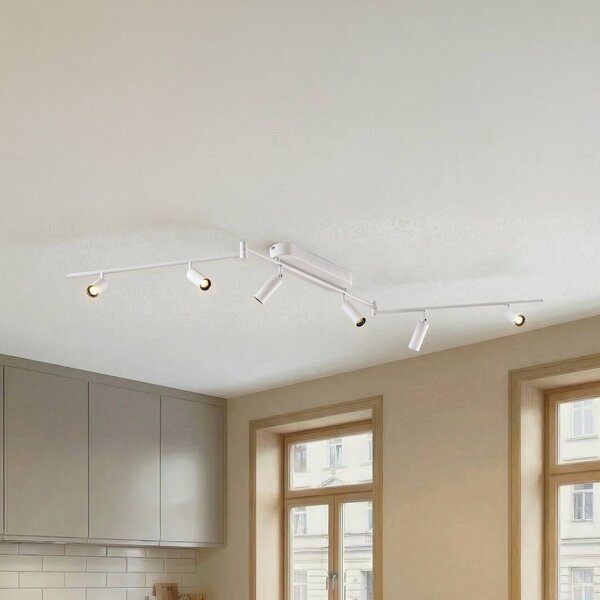 Lampa sufitowa LED Eldrin Lindby, biały / opal, salon / jadalnia, metal, nowoczesny