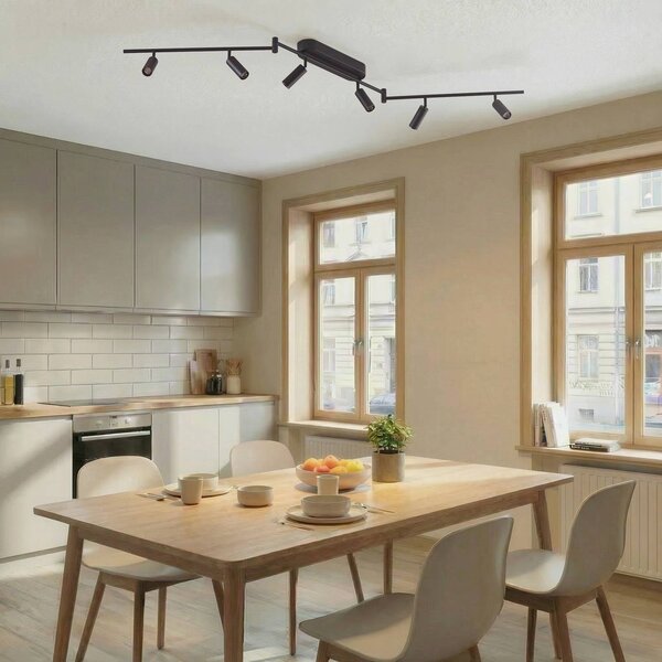 Lampa sufitowa LED Eldrin Lindby, czarny, salon / jadalnia, metal, nowoczesny
