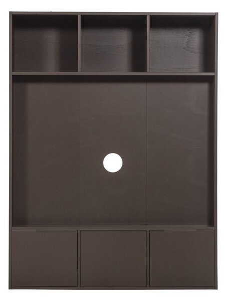 Ciemnobrązowy zestaw pod TV z litego drewna sosnowego 160x215x40 cm Meggy – WOOOD