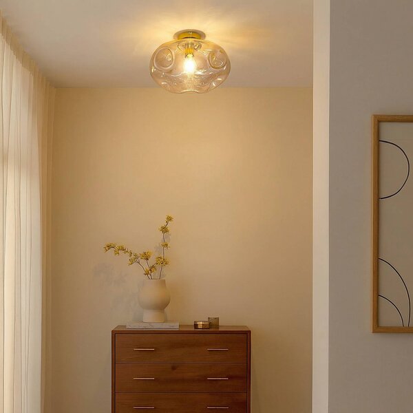 Lampa sufitowa Lelia Lindby, możliwość ściemniania, kremowy / amber, salon / jadalnia, metal, design