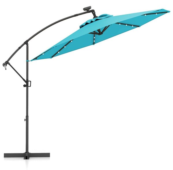 Parasol ogrodowy ze światłami LED obrotowy 360°