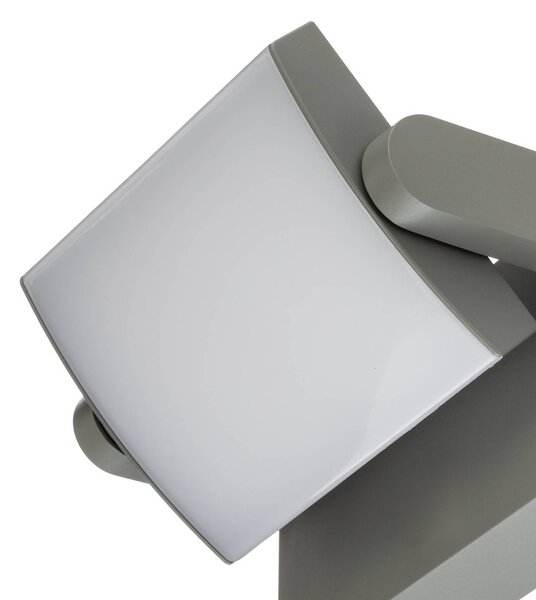 Kinkiet zewnętrzny LED Sherin Lindby, aluminiowy / szary / cynkowy, aluminium, nowoczesny