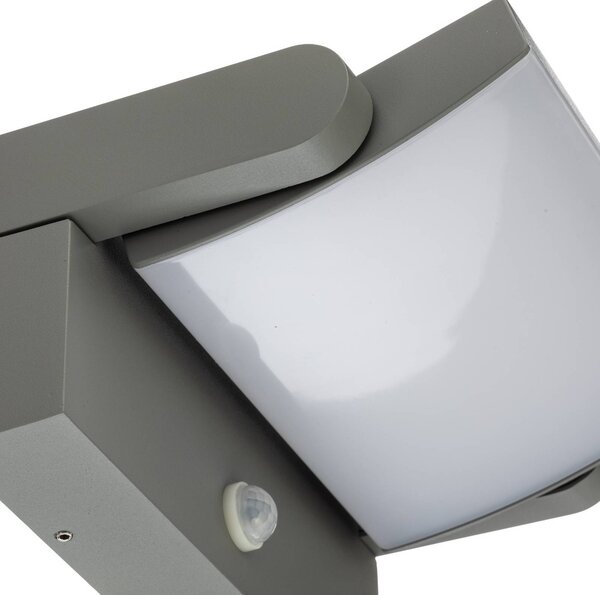 Lampa zewnętrzna z czujnikiem ruchu Sherin Lindby, aluminiowy / szary / cynkowy, aluminium, nowoczesny
