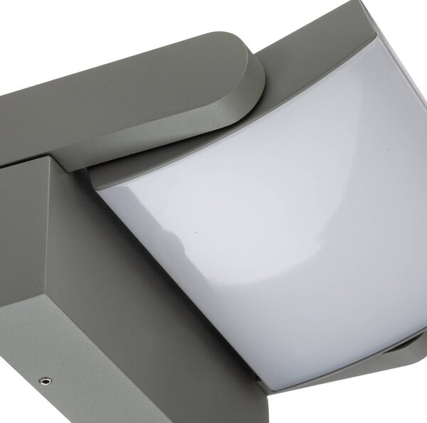 Kinkiet zewnętrzny LED Sherin Lindby, aluminiowy / szary / cynkowy, aluminium, nowoczesny