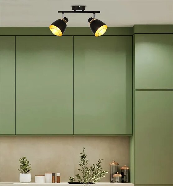 Czarna podwójna lampa sufitowa w stylu loft - 3X D186 R9-G49
