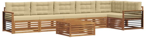 Zestaw mebli ogrodowych z litego drewna akacjowego z poduszkami