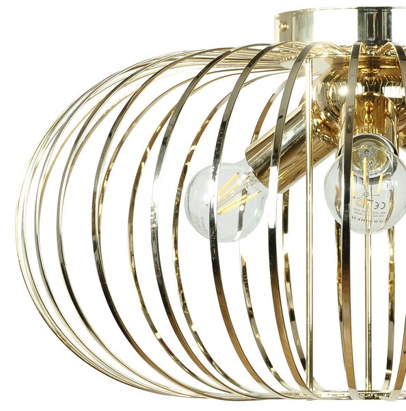 Lampa sufitowa Globe Domiluce, możliwość ściemniania, mosiężny / złoty, salon / jadalnia, metal